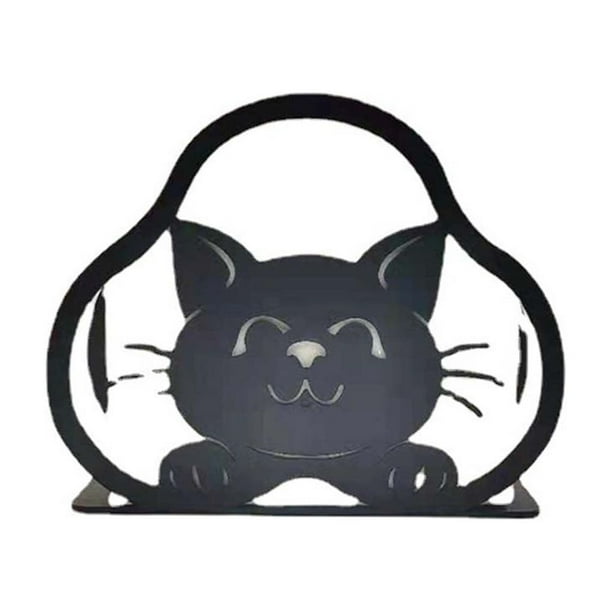 Yuarrent Caja de pañuelos Esculturas Figuras de animales Suministros para el hogar Adorno Servilletero de hierro Estatuas de perros y gatos Almacenamiento y organización del hogar Gato