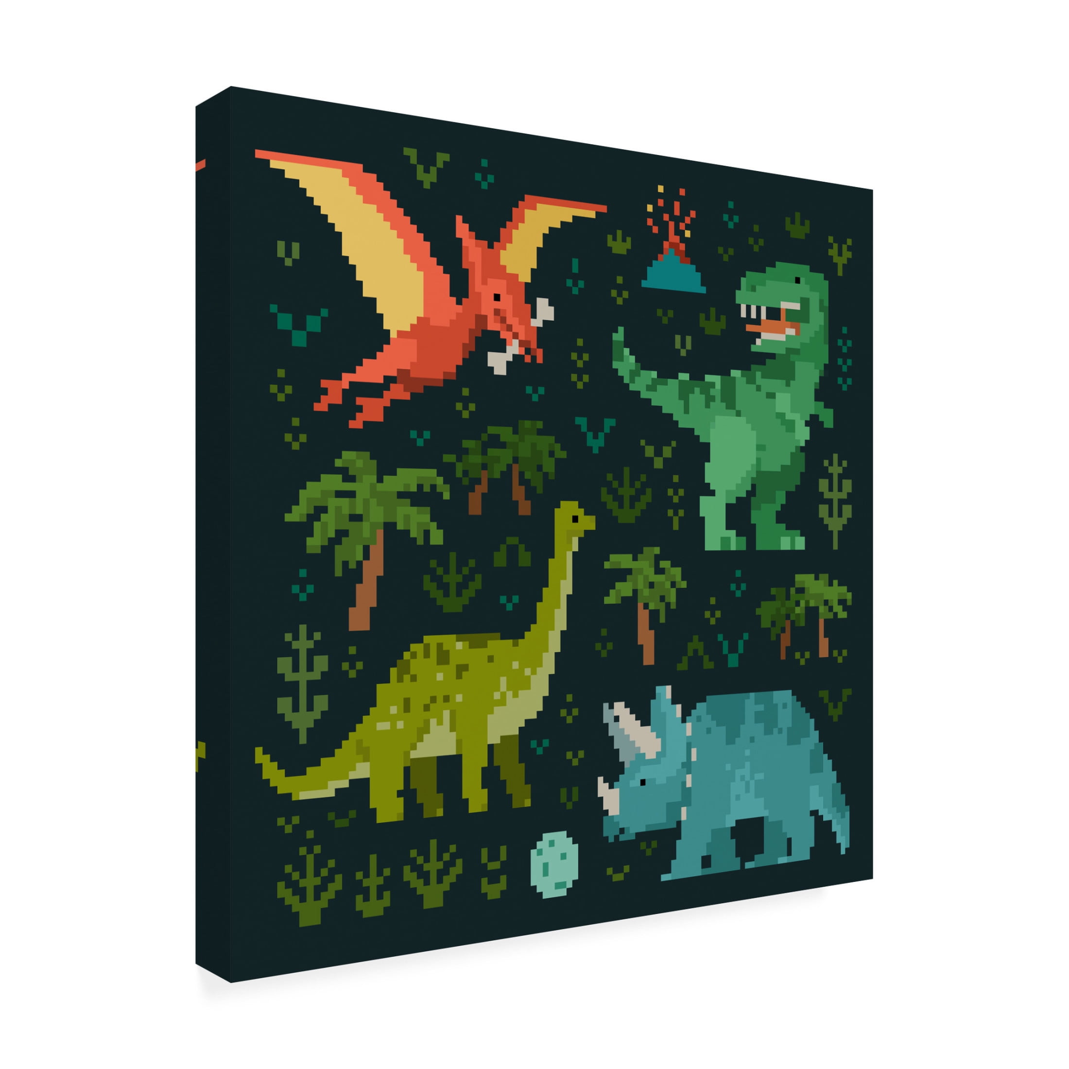 Trademark Fine Art Victoria Barnes  Pixel Dinos V Canvas Wall Art