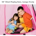 thumbnail image 6 of WYDK Kids Hanging Chair Swing Tent Set, Hammock Nest Pod Hanging Swing Seat for Boys/Girls, Children Swing Play House with Detachable Play Tent, Max Capacity 330 LBS, 40", Pink, 6 of 10