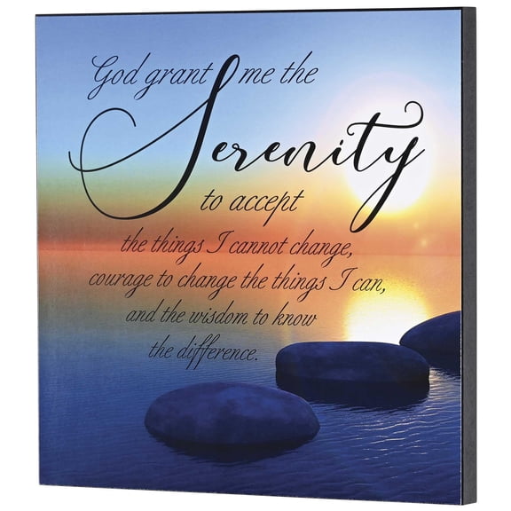 Dicksons PLK1212-956 Grant Me The Serenity To Accept The Things I Cannot Change Blue And Orange 12 x 12 Wood Decorative Wall Plaque Hanging Artwork