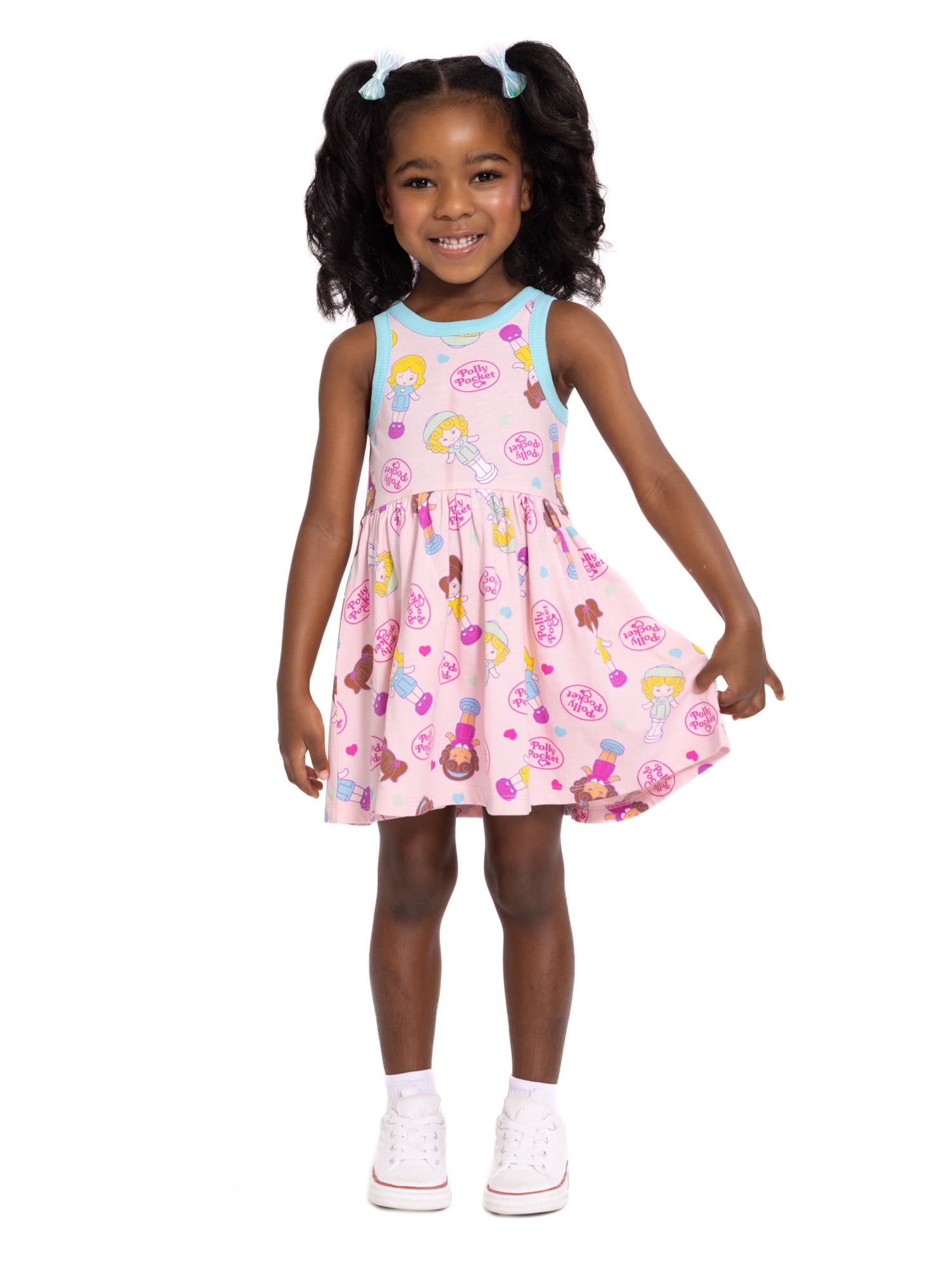 Polly Pocket Toddler Girls Allover Print Graphic Tank Dress, Sizes 12M-5T