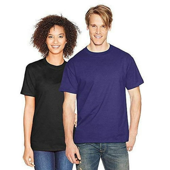 Hanes Preshrunk 100% Cotton 6.1oz. Beefy-T - Born To Be Worn T-Shirt (Pack of 2) 2 Purple