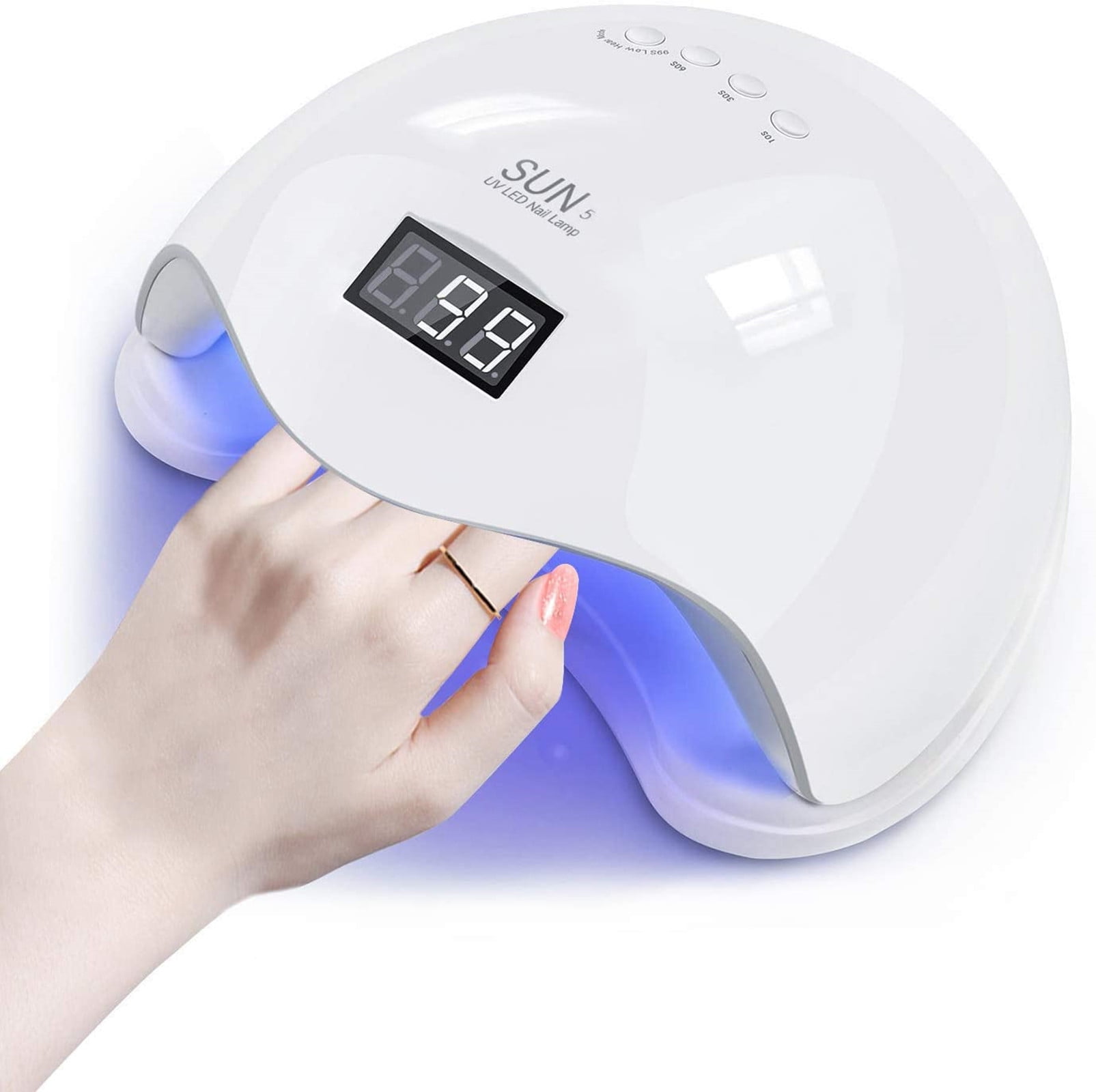 UV LED Nail Lamp 48W SUN5 Nail Dryer Machine Gel Nail Polish Curing LED UV  Light (White) 