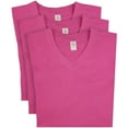 thumbnail image 6 of Access Men's Heavyweight Short Sleeve Cotton V-Neck T-Shirt (Pack of 3) (Fuchsia, 3X-Large) AT37, 6 of 9