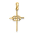 thumbnail image 1 of FB Jewels 14K Yellow Gold Infinity Circles On Stick Cross High Polish Pendant, 1 of 4