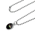 thumbnail image 2 of Ski Jumping Rainbow Antiqued Oval Charm Pendant with Chain, 2 of 4