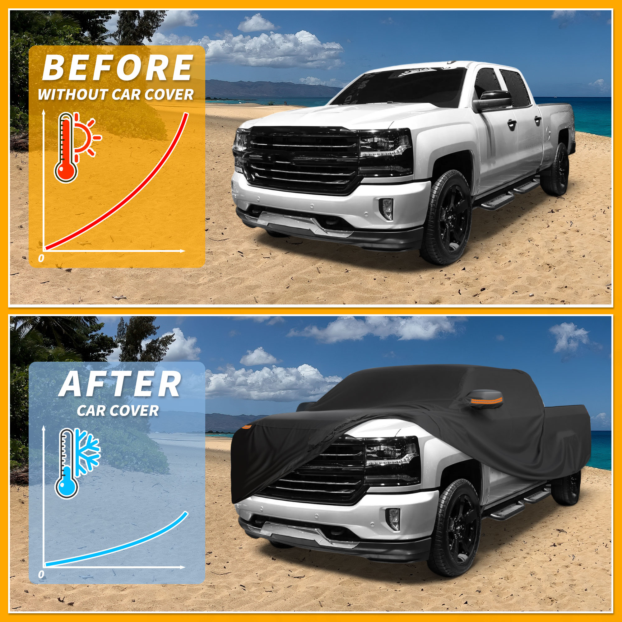 Unique Bargains Durable Waterproof Car Cover Black ["for Chevy Silverado"]
