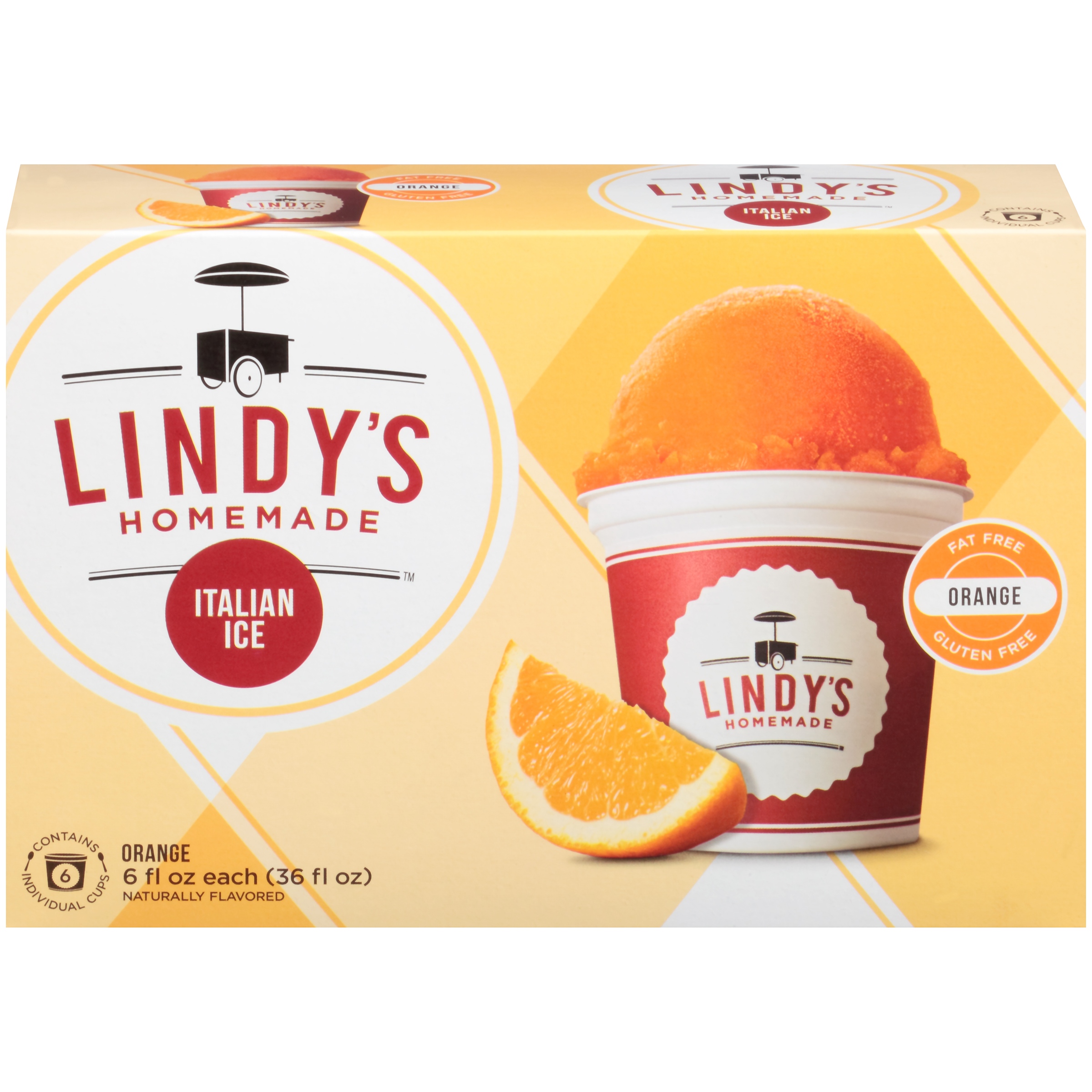 Lindys Homemade Orange Italian Ice 6-6 Fl Oz Cups - Walmartcom