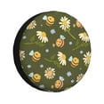 thumbnail image 1 of XMXY Green Daisies Bees Spare Tire Cover, Universal Waterproof Cover for Jeep RV Tire Wheel Protection, 14 inch, 1 of 8