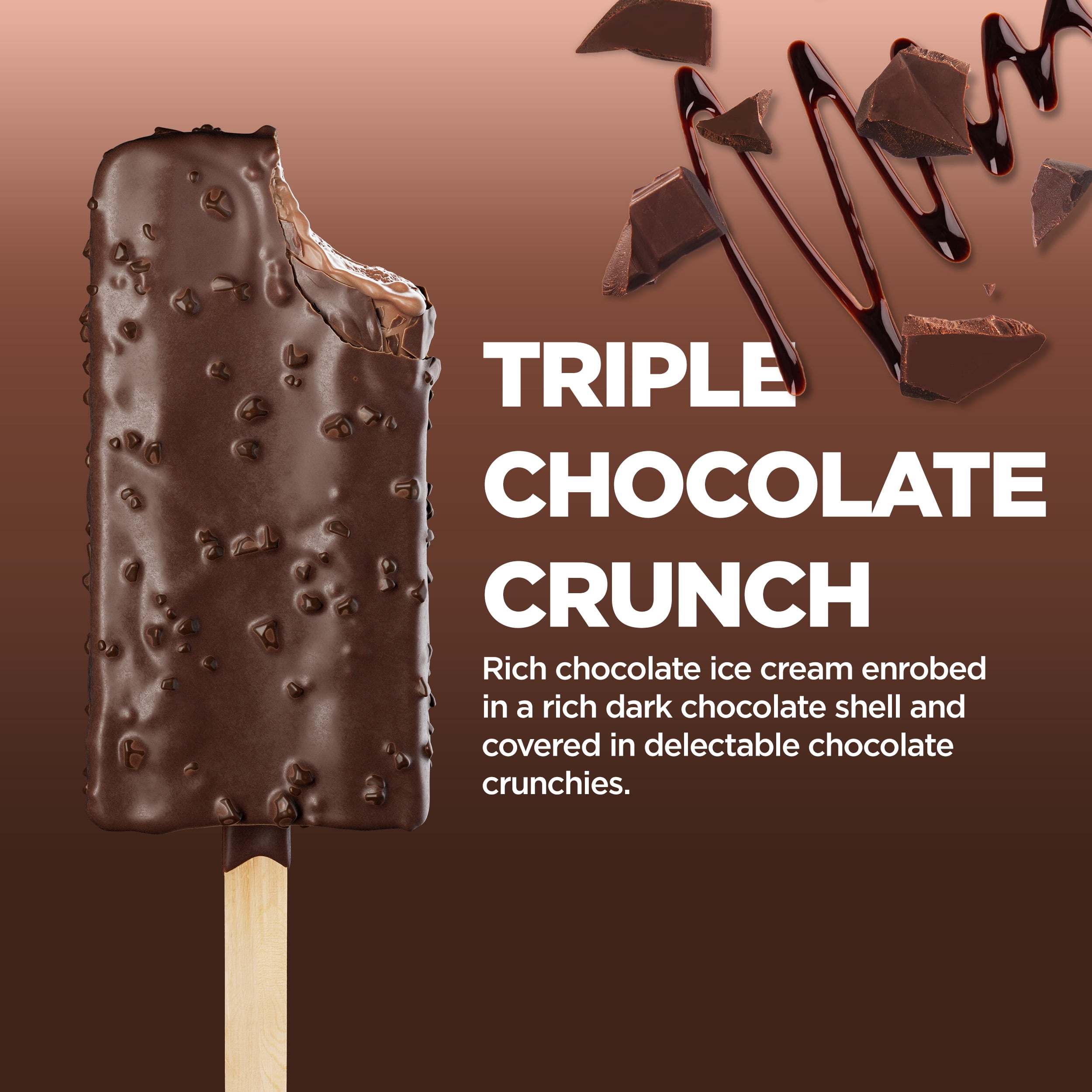 (3 pack) Keto Pint, Zero Sugar Added, Triple Chocolate Crunch Ice Cream Bars, 11 fl oz, 4 Count