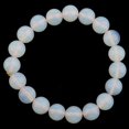 thumbnail image 5 of 10mm Women White Opal Crystal Round Beaded Stretch Bangle Charm Bracelet, 5 of 6