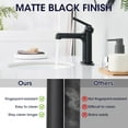 thumbnail image 5 of Wowkk Bathroom Sink Faucets Solid Brass Single Handle Bathroom Faucets with Deck Mount 1 Hole or 3 Hole and Supply Line, Straight Spout Vanity Faucet for RV Restroom Hotel, Matte Black, 5 of 10