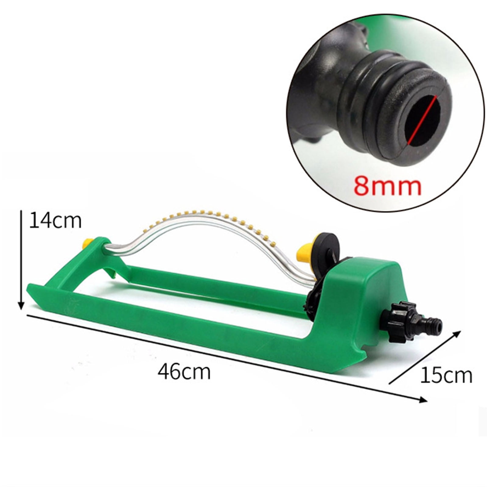 Djiypn Lawn Sprinkler, 18 Brass Nozzles Garden Water Oscillating Sprinkler for Yard Covers up to 30 sq.ft, Heavy Weight Base, Built-in Spray Jet Cleaning Needle