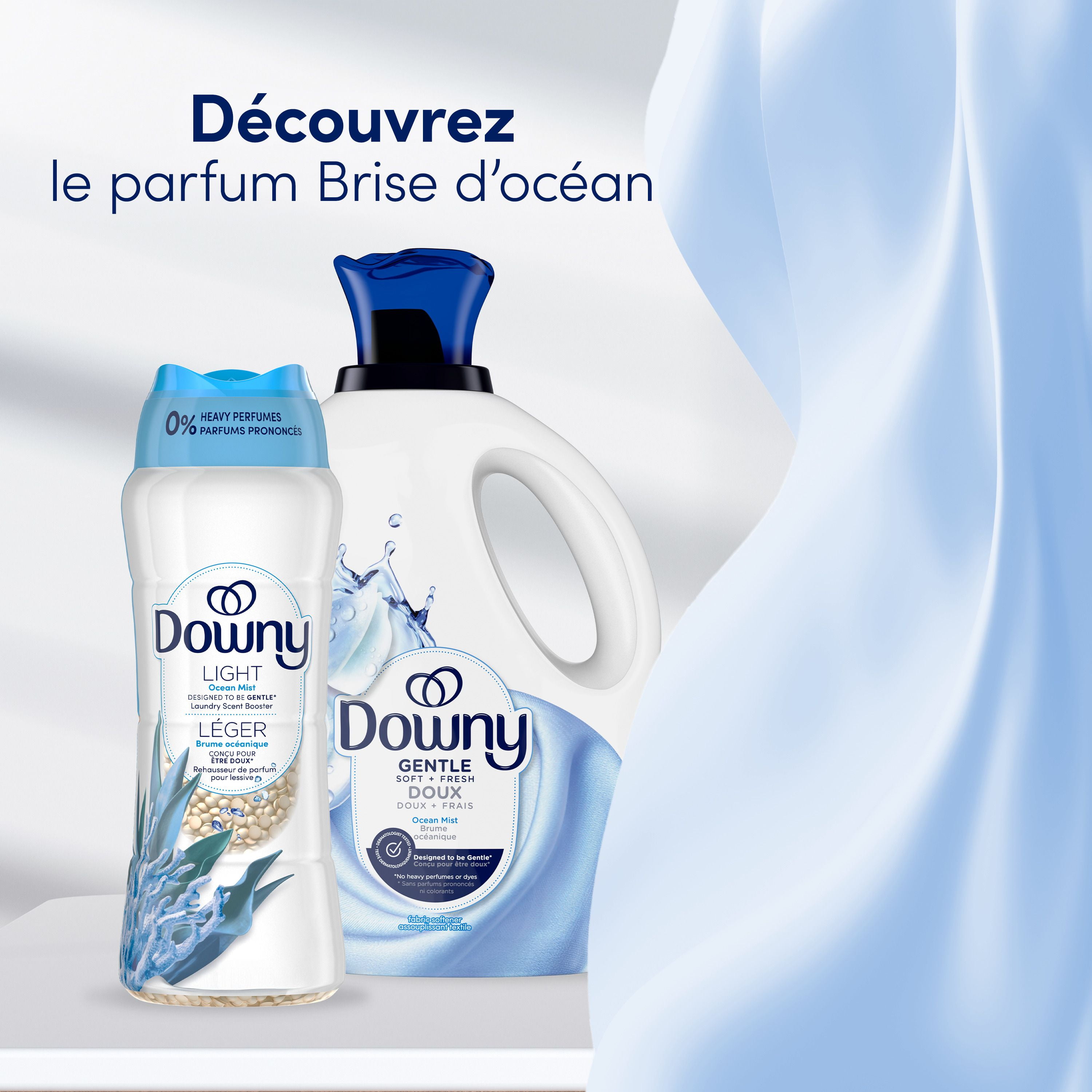 Downy Gentle Soft + Fresh Fabric Softener Liquid, Ocean Mist Scent, Liquid Fabric Softener Designed to be Gentle on Skin