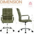 thumbnail image 5 of High Back Desk Chair, Modern PU Leather Home Office Task Chair with Arms, Adjustable Swivel Computer Executive Chair with Wheels (Olive Green), 5 of 8