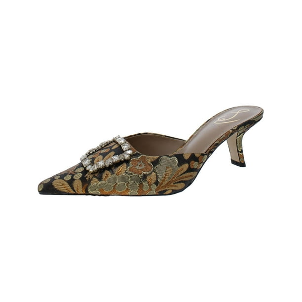 Sam Edelman Womens Brit Jewel Metallic Almond toe Mules - Walmart.com