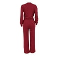 thumbnail image 4 of Scyoekwg Two Piece Outfits Women Sweatsuit Fall Outfits Long Sleeve Sweatshirt Jogger Sweatpant Casual Matching Outfits Fashion Outfits Sets (Wine,XL), 4 of 7