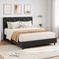 thumbnail image 2 of Kojooin Platform Bed with Upholstered Headboard, Strong Wooden Slats and Easy Assembly, No Box Spring Needed, 2 of 8