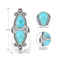 thumbnail image 5 of JQUEEN Women's Turquoise Ring Vintage 925 Sterling Silver Flower Ring Pear Shape Statement Rings Size 6-9, 5 of 5