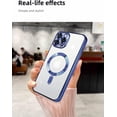 thumbnail image 6 of Plating Case for iPhone 13 Pro Max with Camera Lens Protector,Anti-Scratch Shockproof Slim Protective Case, Ideal for Women and Men，Compatible for iPhone 13 Pro Max, Navy Blue, 6 of 13