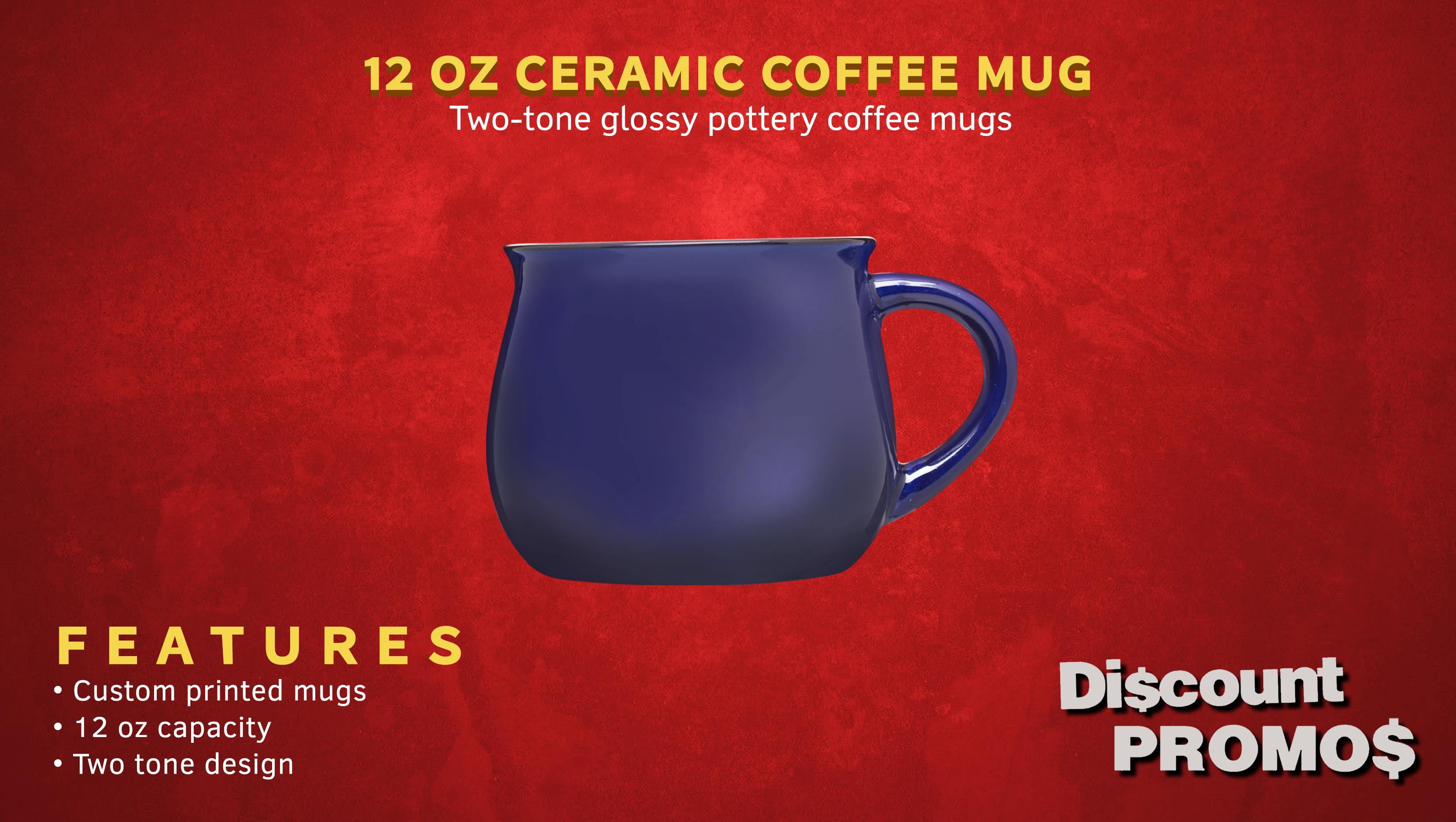 Glazed Campfire Coffee Mugs 12 oz. Set of 10, Bulk Pack - Perfect for Coffee, Tea, Espresso, Hot Cocoa, Other Beverages - Cobalt Blue