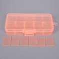 thumbnail image 3 of Caja de joyería de almacenamiento de plástico con 10 ranuras, contenedor ajustable para cuentas, pendientes, caja rectangular para joyería, 3 of 5