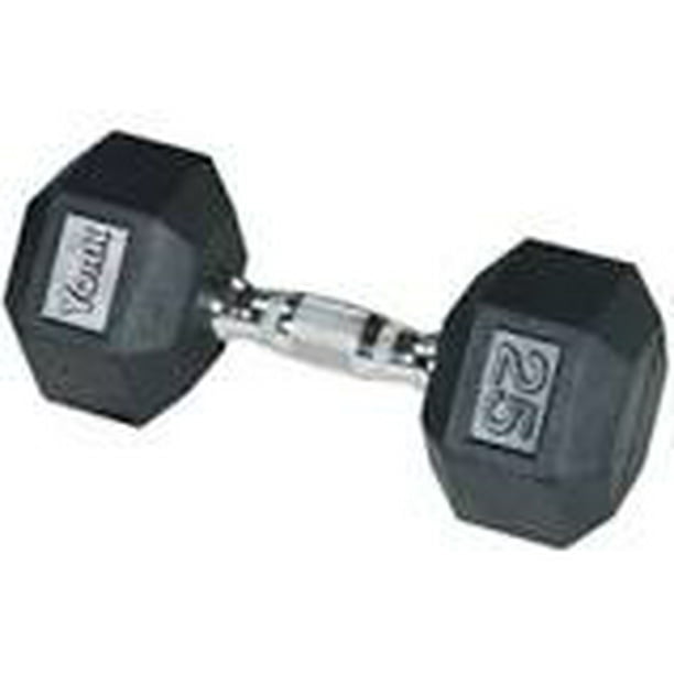 york barbell 34056 rubber hex dumbbell with chrome ergo handle 17.5