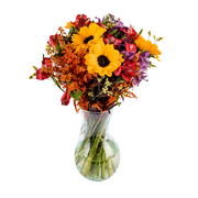 Kudos by Arabella Bouquets with Free Hand-Blown Glass Vase (Fresh-Cut Flowers)