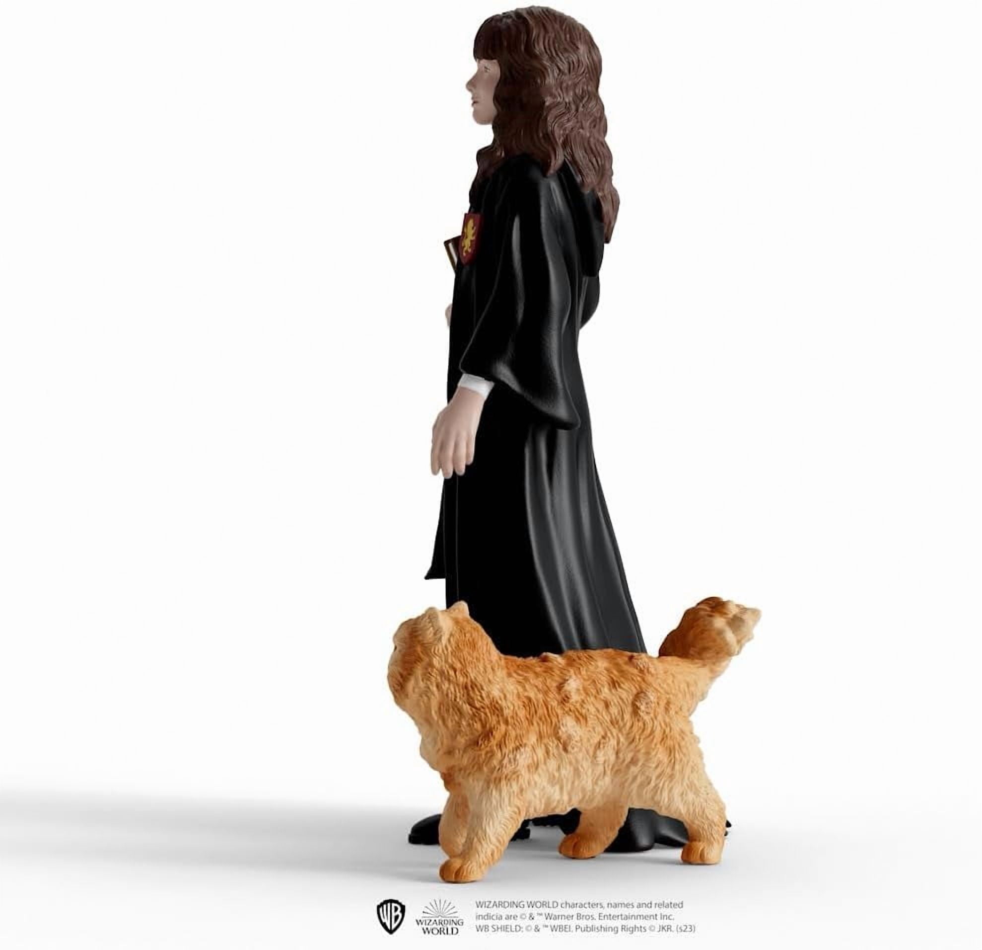 Schleich Harry Potter - 2PC Hermonie and Crookshanks Cat Figurine Toy Set- Wizarding World Collectible Figures for Kids and Adults Ages 6+ | 42635
