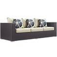 thumbnail image 3 of Modway Convene 9 Piece Outdoor Patio Sofa Set in Espresso Beige, 3 of 8