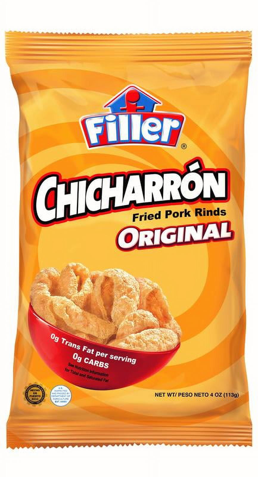 Filler Fried Pork Rinds 3.7oz Bag, Original Flavor, Made in Puerto Rico