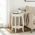 thumbnail image 2 of Linon Wren 18.5" Round Accent End Table with Shelf in Off White Painted Wood, 2 of 7