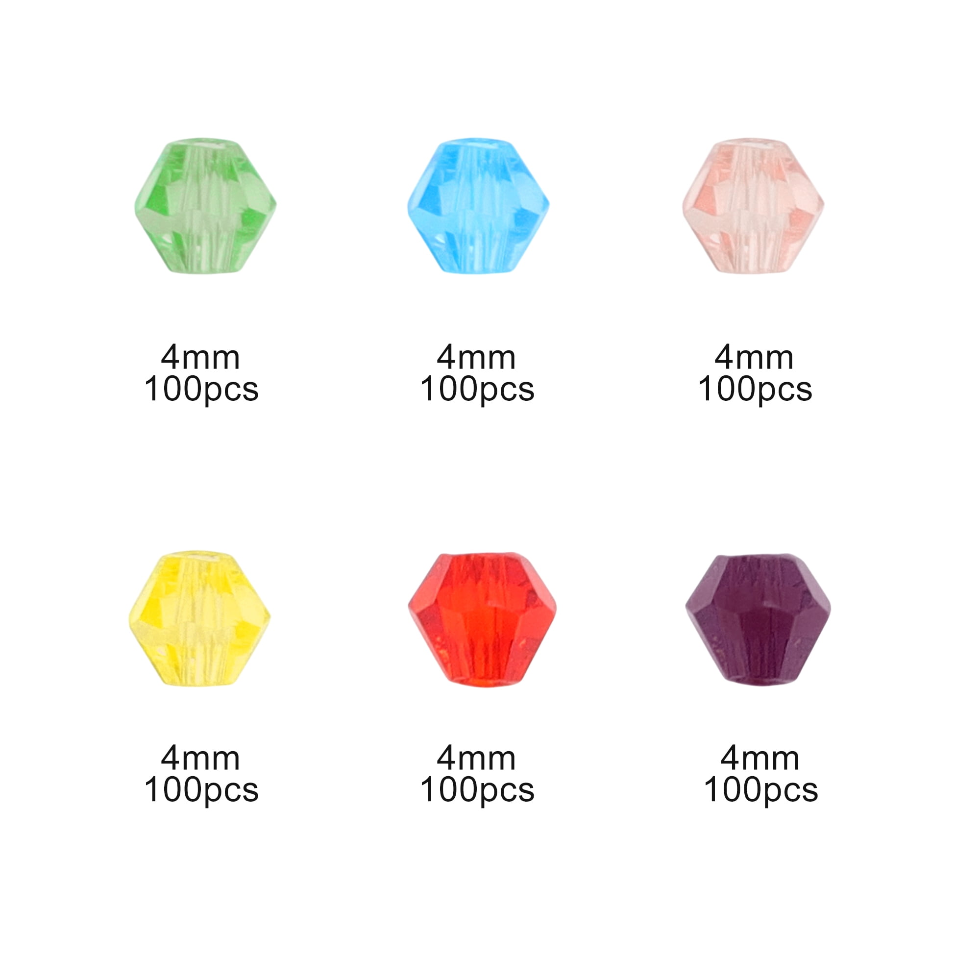 Unique Bargains 600 Pcs 4mm Glass Beads for Jewelry Making DIY Crafts Assorted Color