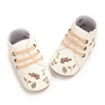 thumbnail image 4 of Quealent Baby Boys Girls Anti-Slip Sneakers Soft Ankle Boots Toddler First Walkers Newborn Crib Shoes White for Size 4.5, 4 of 9