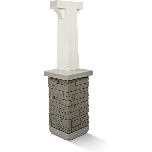 Premium Mailbox Post Set Pedestal Classic White