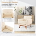 thumbnail image 5 of Kadyn Club Chair, Accent Chair, Barrel Chair, Armchair, Modern Accent Chair Upholstered Linen Fabric Armchair with Removable Padded Seat Cushion-Beige, 5 of 6
