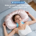 thumbnail image 2 of COOKCOK Ergonomic Cervical Memory Foam Pillow for Neck Pain Relief, Cooling Shell Cloud Bed Pillow for Side Back Sleepers, Pink, 2 of 7