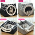 thumbnail image 4 of Cama para mascotas Cama para gatos Sofá para gatos Cueva para gatos con almohada interior súper suave y esponjosa Cama para dormir suave y cálida Casa para gatos antideslizante y transpirable lavable, 4 of 6