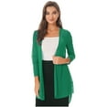 thumbnail image 2 of YONGHS Women Half Sleeve Chiffon Long Cardigan Bolero Open Front Casual Shrug Jackets Green 5XL, 2 of 5