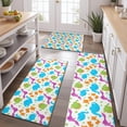 thumbnail image 2 of Colorful Cartoon Dinosaurs Pattern Kitchen Rugs Sets Of 3,Kitchen Runner Rugs Non Skid Washable,Decorative Kitchen Floor Mats for Kitchen,Sink,Laundry,17"x30"+ 17"x47" + 17"x59", 2 of 6