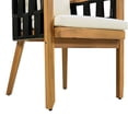 thumbnail image 5 of Christopher Knight Home Acacia Wood Outdoor Dining Chairs Set of 2, Teak Finish with Cream Cushion & Black Rope, 5 of 10