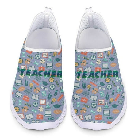 

Teacher Pattern Female Loafers Womans Slip on Flats Large Size Shoes for Women Shoes 2024 Summer Mesh Sneaker Ladies Footwear