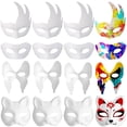 thumbnail image 1 of 12 Máscaras Blancas en Blanco para Disfraces, Ideales para Decorar Fiestas, Para Hombres y Mujeres, 1 of 7