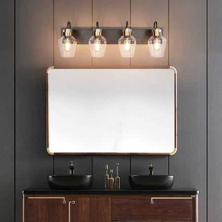 Presde Vintage Bathroom Lighting, Bathroom Lighting Over Mirror Black