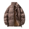 thumbnail image 1 of Veste Matelassée Mode Grande Taille Col Montant Teint pour Hommes Hiver, 1 of 4