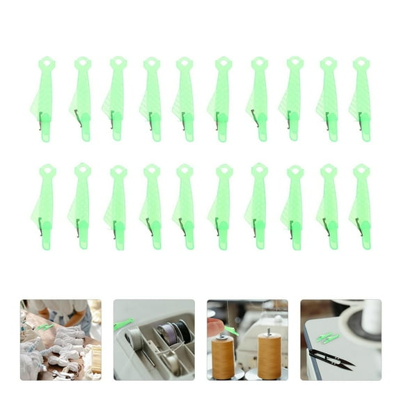 Hytrove 20pcs Sewing Needle Threaders Needle Threader Green PP Hold Needles Firmly Old Sewing Machines
