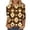 Brown, variant on Plus Size 3/4 Sleeve Tops Women Love Hearts Printed Graphic Tee Shirt Loose Fit Casual Crewneck Spring Clothes (XL, Black #D)
