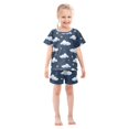 thumbnail image 3 of Clouds and Stars Summer Pajama Set Soft Cotton Short Sleeve Sleepwear 2PCS Pajama Sets Breathable Lounge Set Size 10Y, 3 of 7