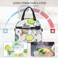 thumbnail image 6 of DouZhe Lunch Bags for Women and Men, Space Ship Sketch Doodle Prints Reusable Portable Insulated Cooler Waterproof Lunch Tote Bag for Travel Work School Picnic, 6 of 7