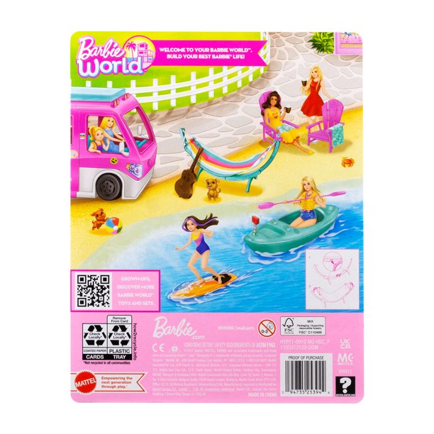 Barbie World Hammock Set with 7 Camping Accessories Including